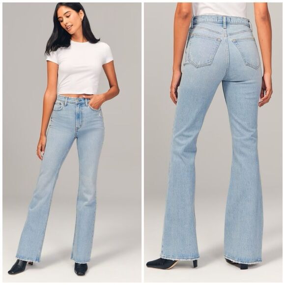 Abercrombie & Fitch The Vintage Flare High Rise Jeans Size 31/12 Short - Picture 1 of 15